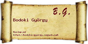 Bodoki György névjegykártya