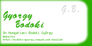 gyorgy bodoki business card