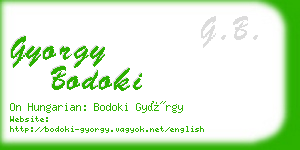 gyorgy bodoki business card